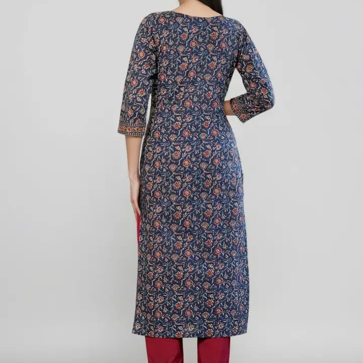 SZN Women Blue Floral Printed Floral Kurta, Blue
