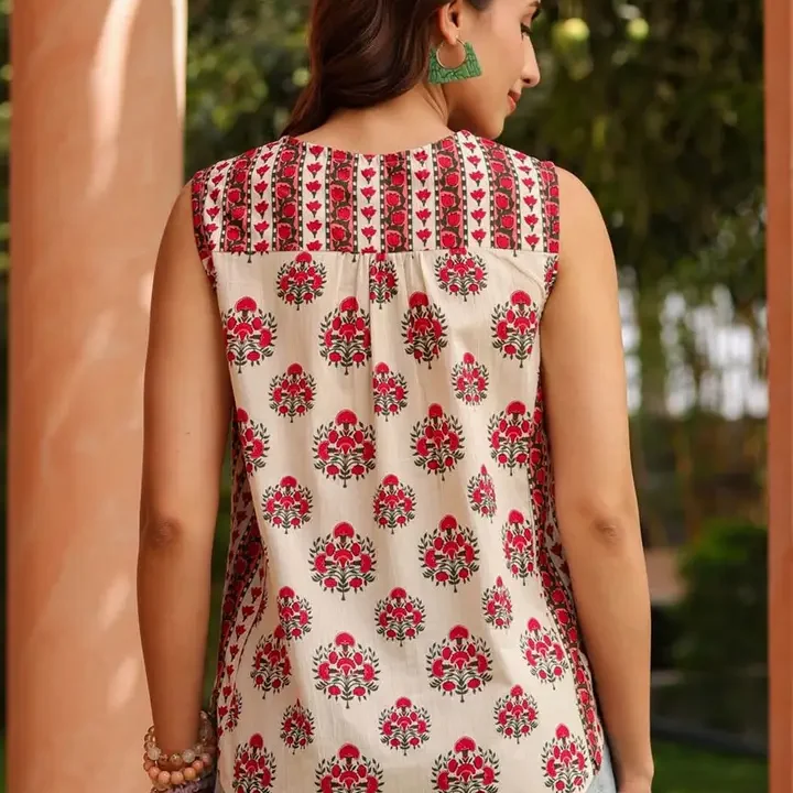SAK JAIPUR Women Floral Printed Floral Kurta, White