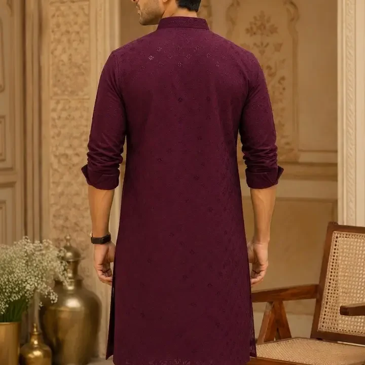 FUBAR Men Kurta, Purple