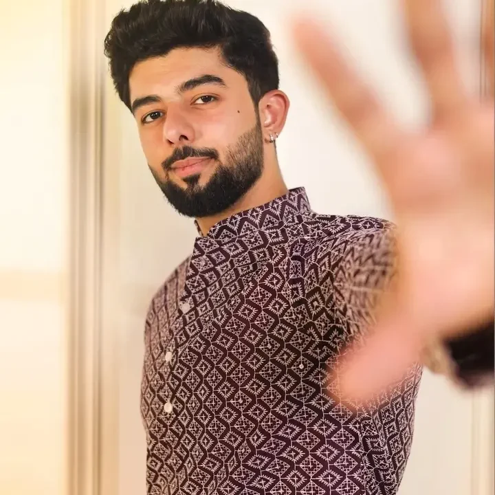 ELYXAROSE Men Geometric Printed Kurta, Purple
