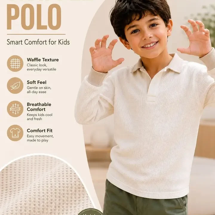 FBAR Boys Polo Collar T-shirt, White