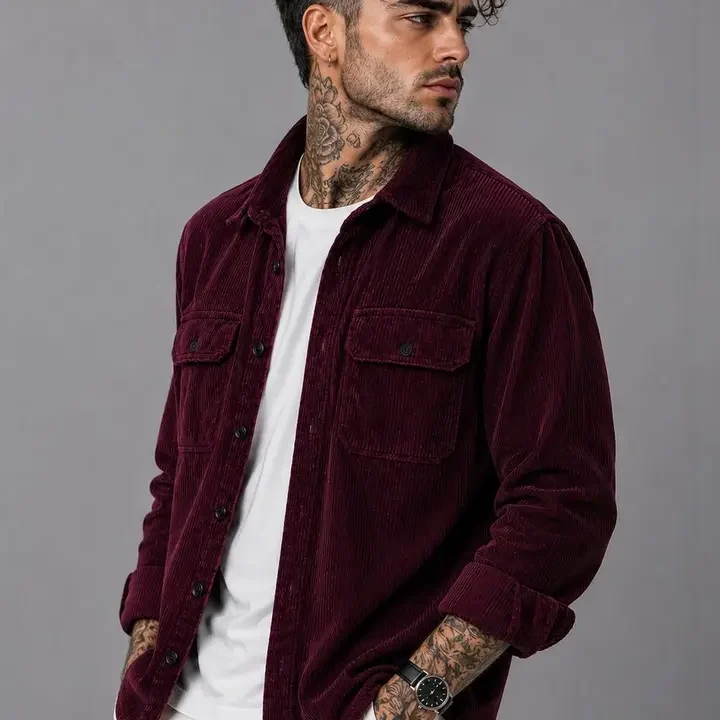 HOODLER Men Casual Shirt, Maroon