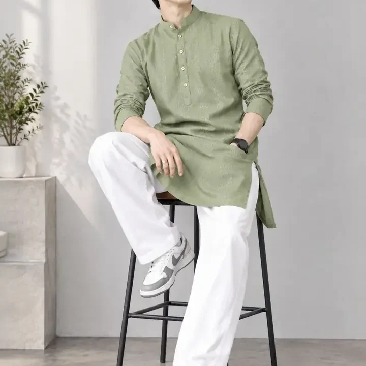 DRIPCHOWK Men Kurta, Green